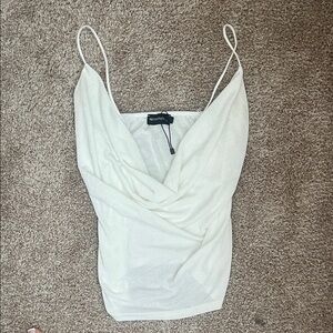 PrettyLittleThing White Draped Camisole Top